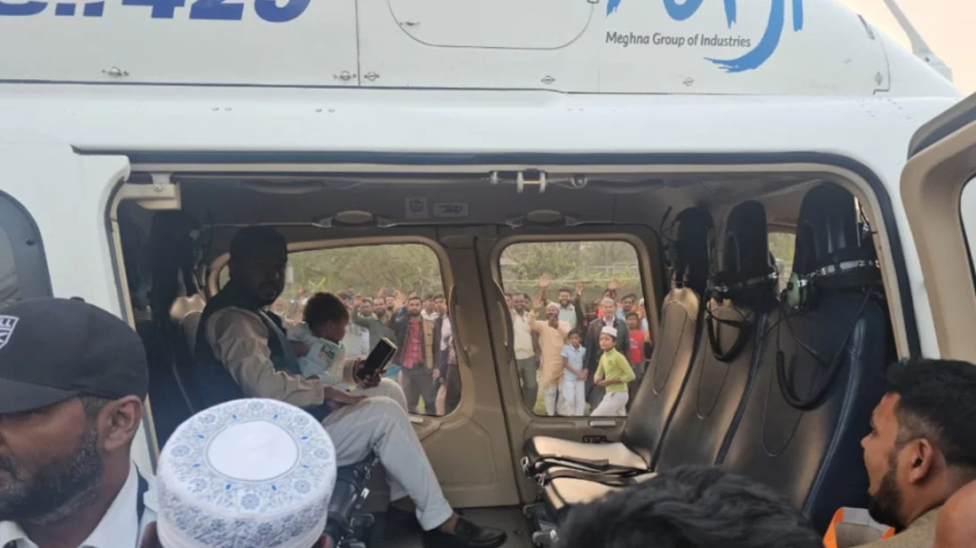 বিজয়ের পর হেলিকপ্টারে উড়ে ঢাকায় এলেন নুরু